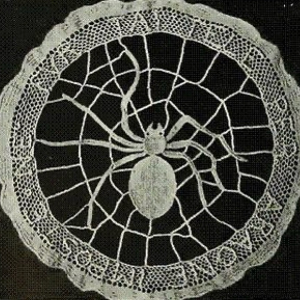 Intricate Lace Spider Web Doily, vintage reproduction, limited edition